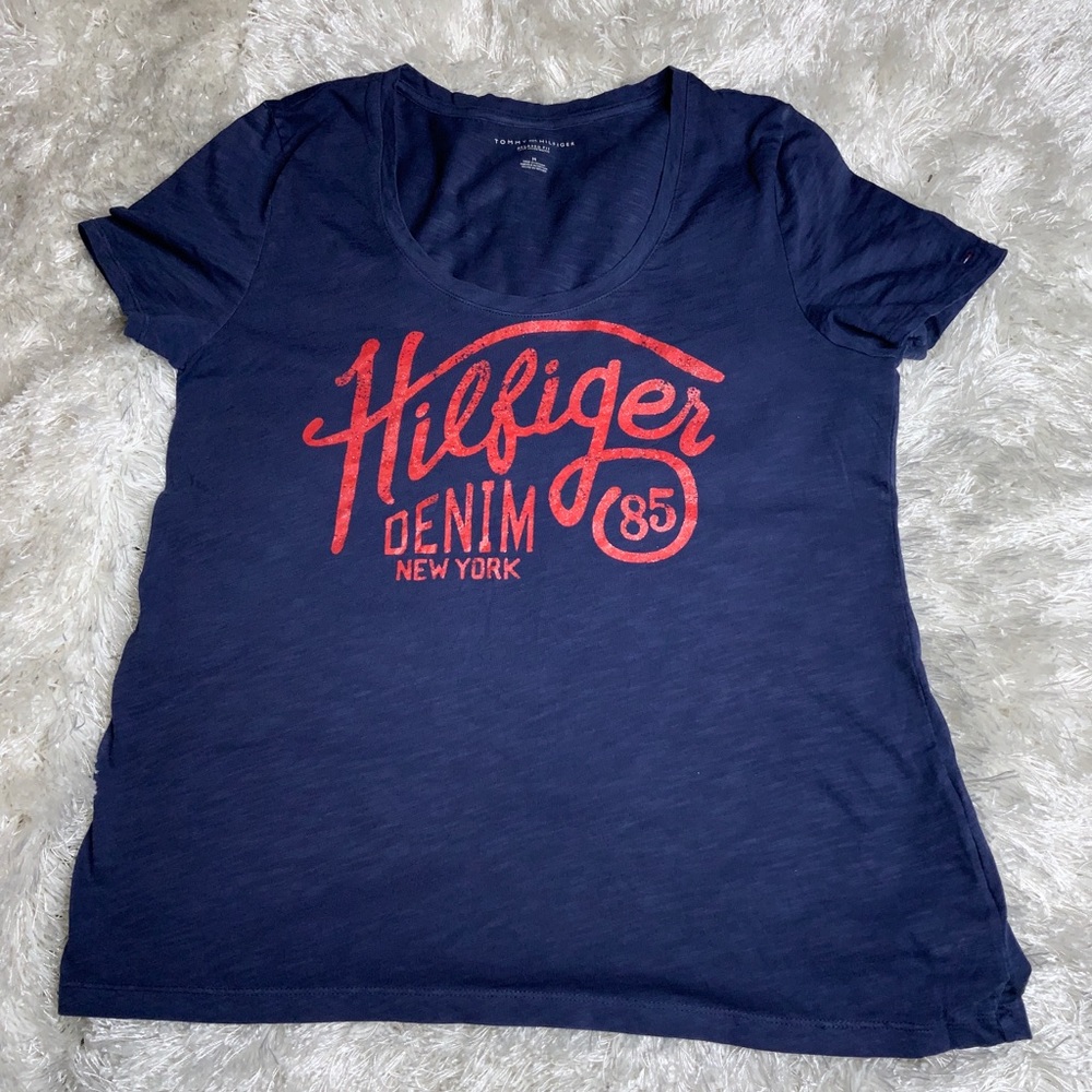 Tommy Hilfiger Women’s Denim N.Y. City V-Neck T- Shirt Size M